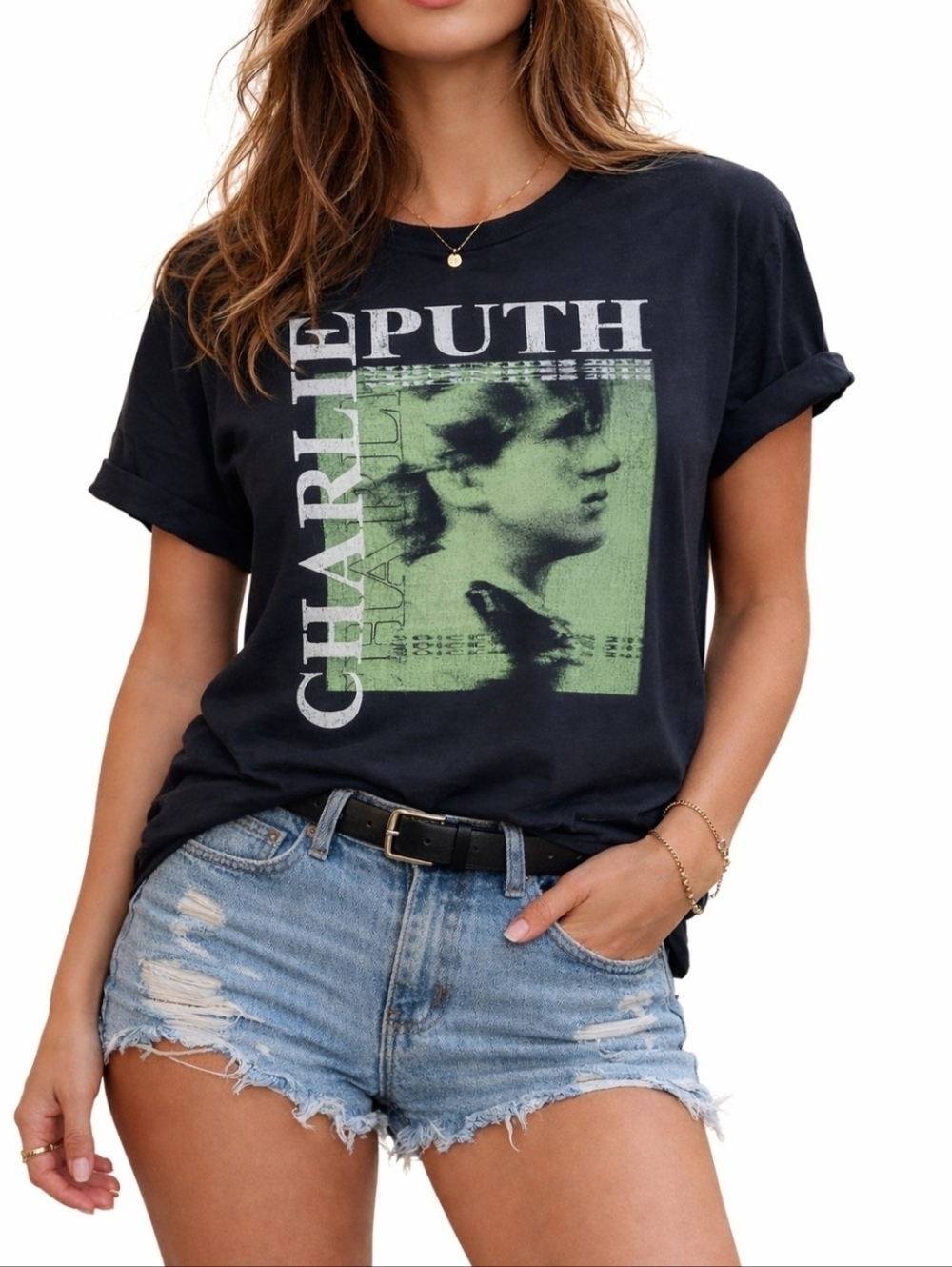 Charlie Puth Voicenotes 2018 black Concert T-shirt 100% Cotton Unisex Size Large
